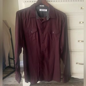 Burgundy Calvin Klein button up